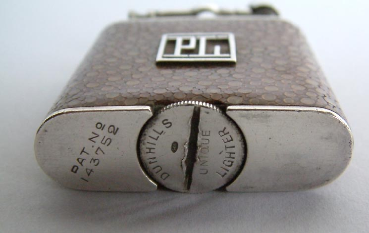 scarce vintage .925 sterling silver and shagreen Dunhill lighter